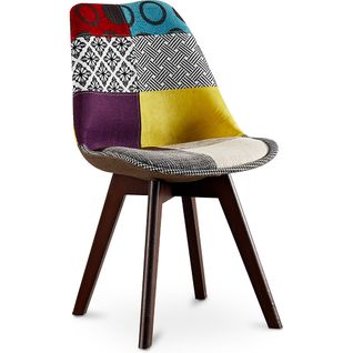 Chaise à Manger Brielle Design Scandi Rétro Pieds Foncés - Multicolore Premium Nouvelle Édition - Pa
