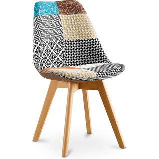 Chaise à Manger Brielle Design Scandi Rétro Pieds Foncés - Multicolore Premium Nouvelle Édition - Pa