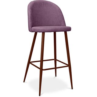 Tabouret Rembourré En Tissu - Design Scandinave - 76cm - Bennett Violet