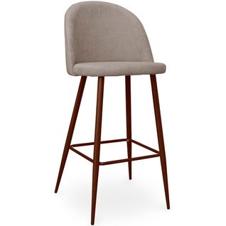 Tabouret Rembourré En Tissu - Design Scandinave - 76cm - Bennett Taupe