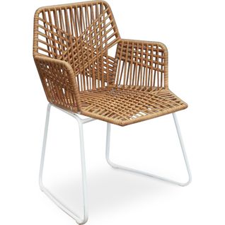 Chaise De Salle à Manger De Jardin Design Boho Bali En Rotin Synthétique - Zane Blanc