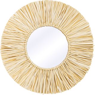 Miroir Mural - Design Rond Boho Bali (60 Cm) - Gaui Bois Naturel