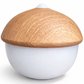 Lampe De Table USB Rechargeable LED Avec Capteur Tactile – Lumière Chaude – Gland Bois Naturel