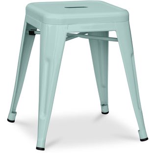 Tabouret Design Industriel - 45cm - Nouvelle Édition - Metalix Vert Pâle