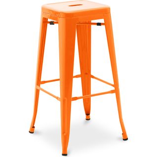 Tabouret De Bar – Style Industriel – Acier – 76 Cm – Metalix Orange