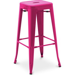 Tabouret De Bar – Style Industriel – Acier – 76 Cm – Metalix Fuchsia