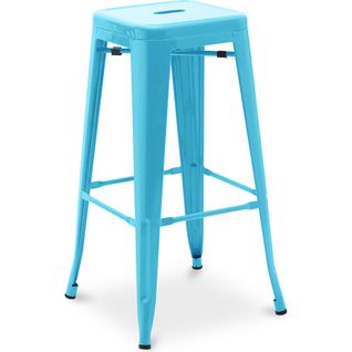 Tabouret De Bar – Style Industriel – Acier – 76 Cm – Metalix Turquoise