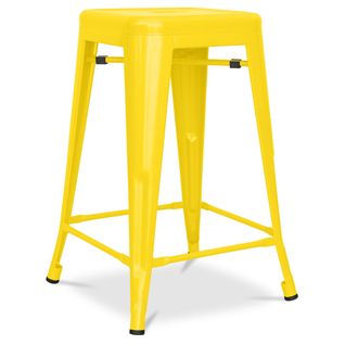 Tabouret Bistrot Metalix  Métal Mat - 60cm - Jaune