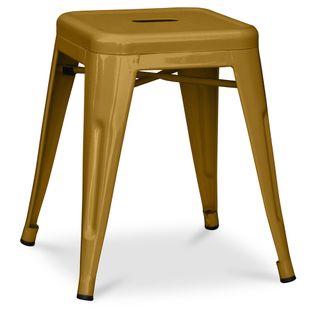 Tabouret Design Industriel - 45cm - Nouvelle Édition - Metalix Doré