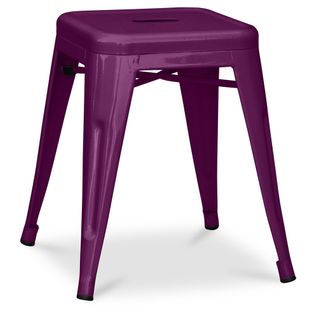 Tabouret Design Industriel - 45cm - Nouvelle Édition - Metalix Violet