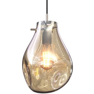 Lampe Suspendue Design Moderne, Verre Fumé - Nerva Ambre