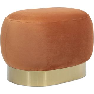 Pouf Banc De Maquillage - Velours Et Métal - Premium Orange