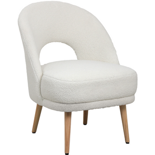 Chaise De Salle à Manger Tapissée En Bouclé - Arka Blanc