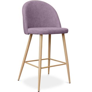 Tabouret Tapissé En Tissu - Design Scandinave - 66cm - Bennett Rose