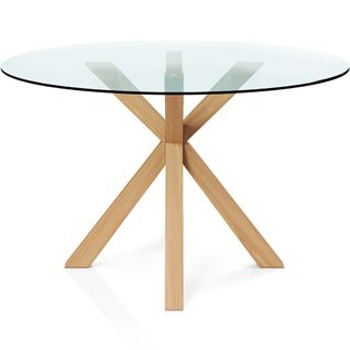 Table à Manger Ronde - 120cm - Verre - Ebra Naturel