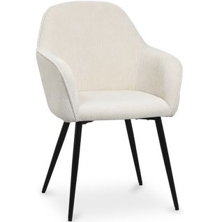 Chaise De Salle à Manger Rembourrée En Velours - Saza Beige