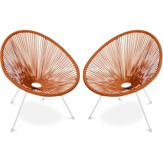 Pack Fauteuil Acapulco X2 - Piétement Blanc - Nouvelle Édition Orange