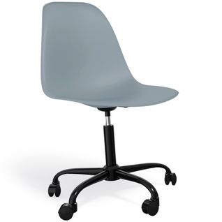 Chaise De Bureau Avec Accoudoirs - Chaise De Bureau à Roulettes - Structure Noire Brielle Gris Clair