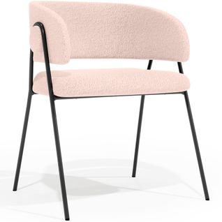 Chaise De Salle à Manger - Tapissée En Tissu Bouclé - Manar Ivoire