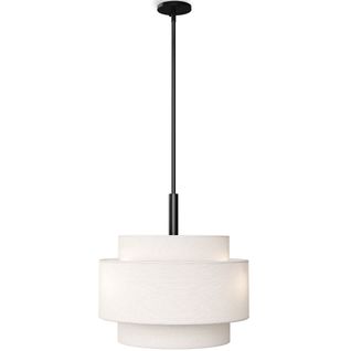 Lampe Suspendue De Plafond - Abat-jour En Tissu - Sime Noir