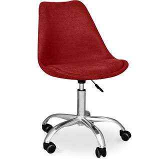 Chaise De Bureau à Roulettes Tapissée - Tulipe Rouge