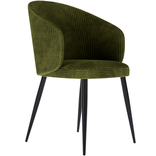 Chaise De Salle à Manger Tapissée En Velours Côtelé - Imperial  Olive