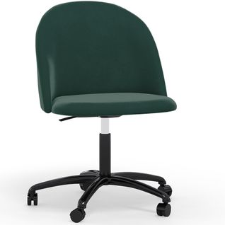 Chaise De Bureau Rembourrée - Velours - Bennett Vert Foncé