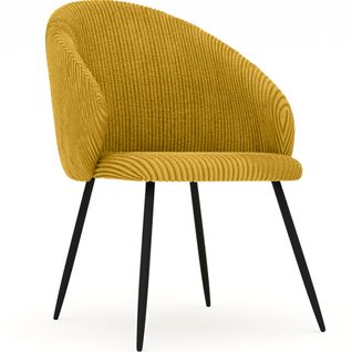 Chaise De Salle à Manger Rembourrée En Velours - Yukon Moutarde