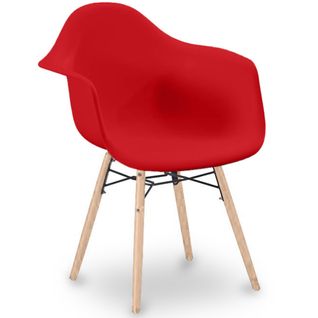 Chaise De Salle à Manger Design Scandinave - Pieds En Bois - Skandiva Rouge