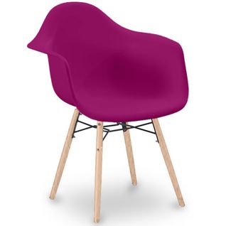 Chaise De Salle à Manger Design Scandinave - Pieds En Bois - Skandiva Mauve