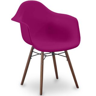 Chaises De Salle à Manger - Design Scandinave - Pieds En Bois Foncé - Skandiva Mauve