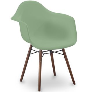 Chaises De Salle à Manger - Design Scandinave - Pieds En Bois Foncé - Skandiva Vert Pastel