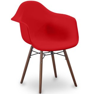 Chaises De Salle à Manger - Design Scandinave - Pieds En Bois Foncé - Skandiva Rouge