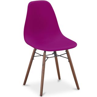 Chaises De Salle à Manger - Design Scandinave - Pieds En Bois Foncé - Lumi Mauve