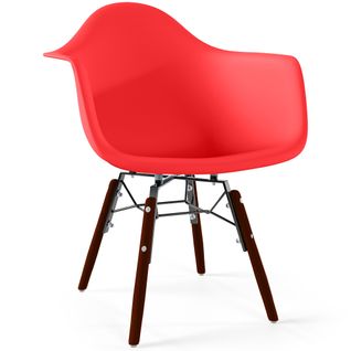 Chaise Pour Enfants - Design Scandinave - Pieds En Bois Foncé - Skandiva Rouge