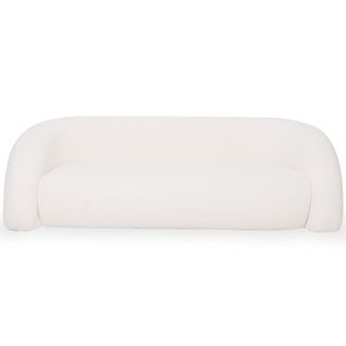 Canapé Courbé 2 M En Tissu Bouclé Blanc – Design Moderne Et Élégant - Lordah Blanc