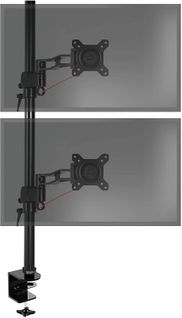 Dm35v2x2 Support Vertical Double Deux Écrans Pour Bureau à Pince - Vesa 75/100 - 1 Extension