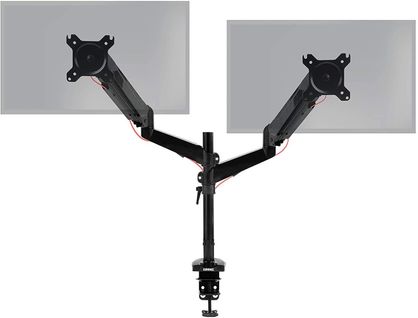 Dmg52 Support Double 2 Écrans Pour Bureau à Pince - Mécanisme à Gaz - Hauteur Ajustable - Inclinable