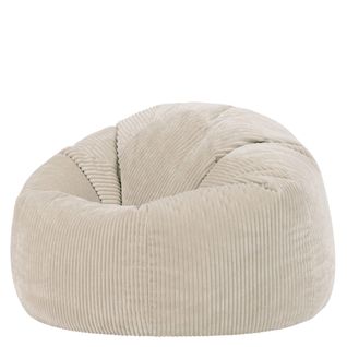 Pouf Poire Classique Kingston En Velours Côtelé Beige 85x85x50cm