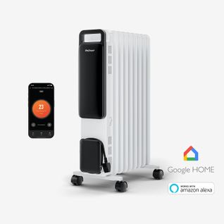 Radiateur Omniwarm 2500w, 11 Ailettes, Huile, Affichage Numérique, Contrôle Intelligent - Blanc