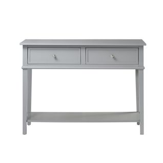 Franklin-table Console Avec 2 Tiroirs En Mélaminé Gris