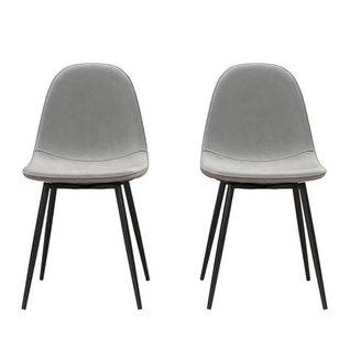 Calvin-lot De 2 Chaises De Salle à Manger En Velours Gris