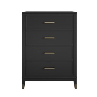 Westerleigh - Commode Avec 4 Tiroirs En Effet Bois Noir