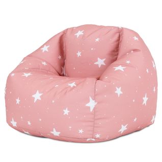 Pouf Fauteuil Poire Enfant Étoile Rose Pastel, Chambre, Salon, Jardin 55 X 53cm
