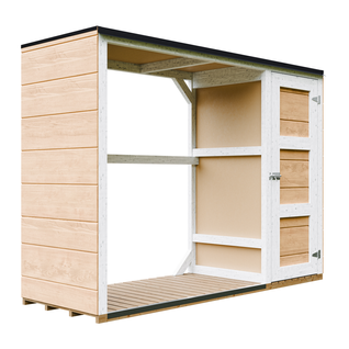 M981 - Harvest Honey Abri à Bûches Extérieur - 75 X 217 X H159 Cm - 1,09 M² + 0.53 M²