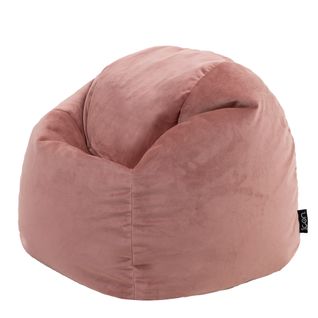 Pouf Fauteuil Poire Enfant Velours Doux Rose, Chambre, Salon, Jardin 55 X 53cm