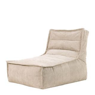 Pouf Otto Chauffeuse Icon Velours Côtelé Beige Galet, 90 X 90cm