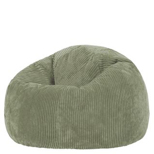 Pouf Poire Classique Kingston En Velours Côtelé Vert Sauge 85x85x50cm