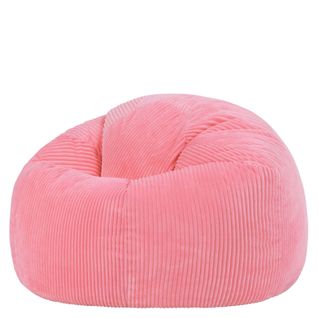Pouf Poire Classique Kingston En Velours Côtelé Rose Bubble-gum 85x85x50cm