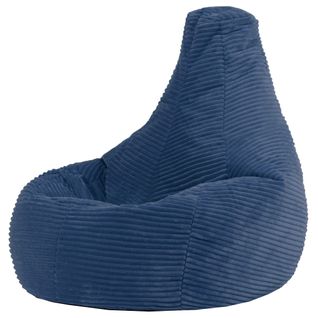 Poire Enfant Dalton Inclinable Velours Côtelé Bleu Jeans, 69x65x59cm